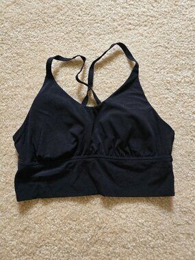 Aerie black Offline Sports Bra with Criss Cross Back